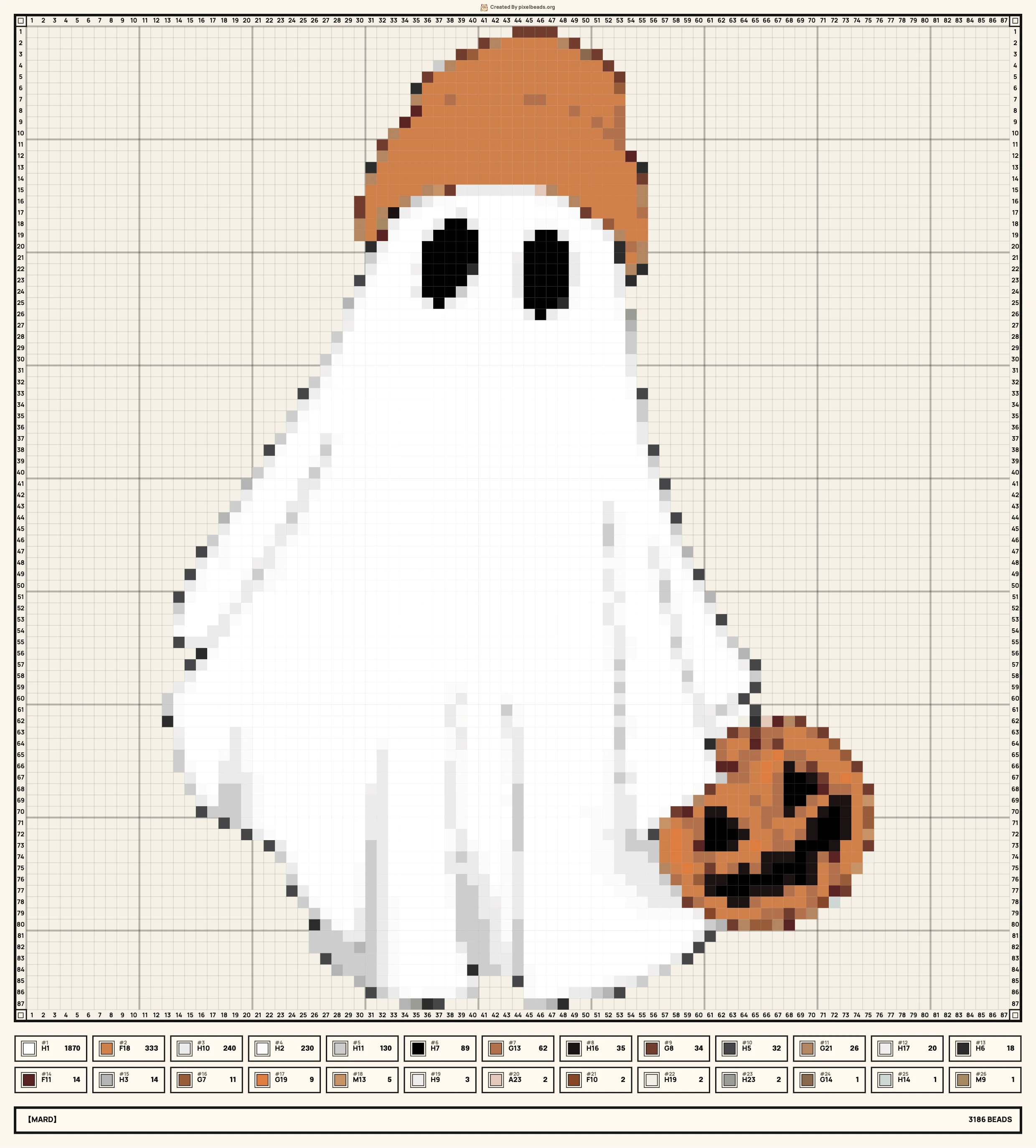 Halloween Ghost Perler Bead Pattern