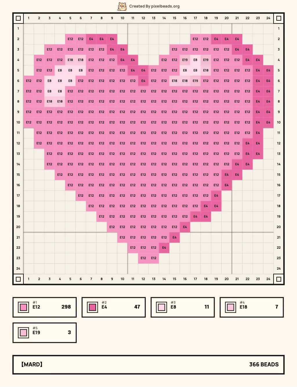 Heart Perler Bead Pattern